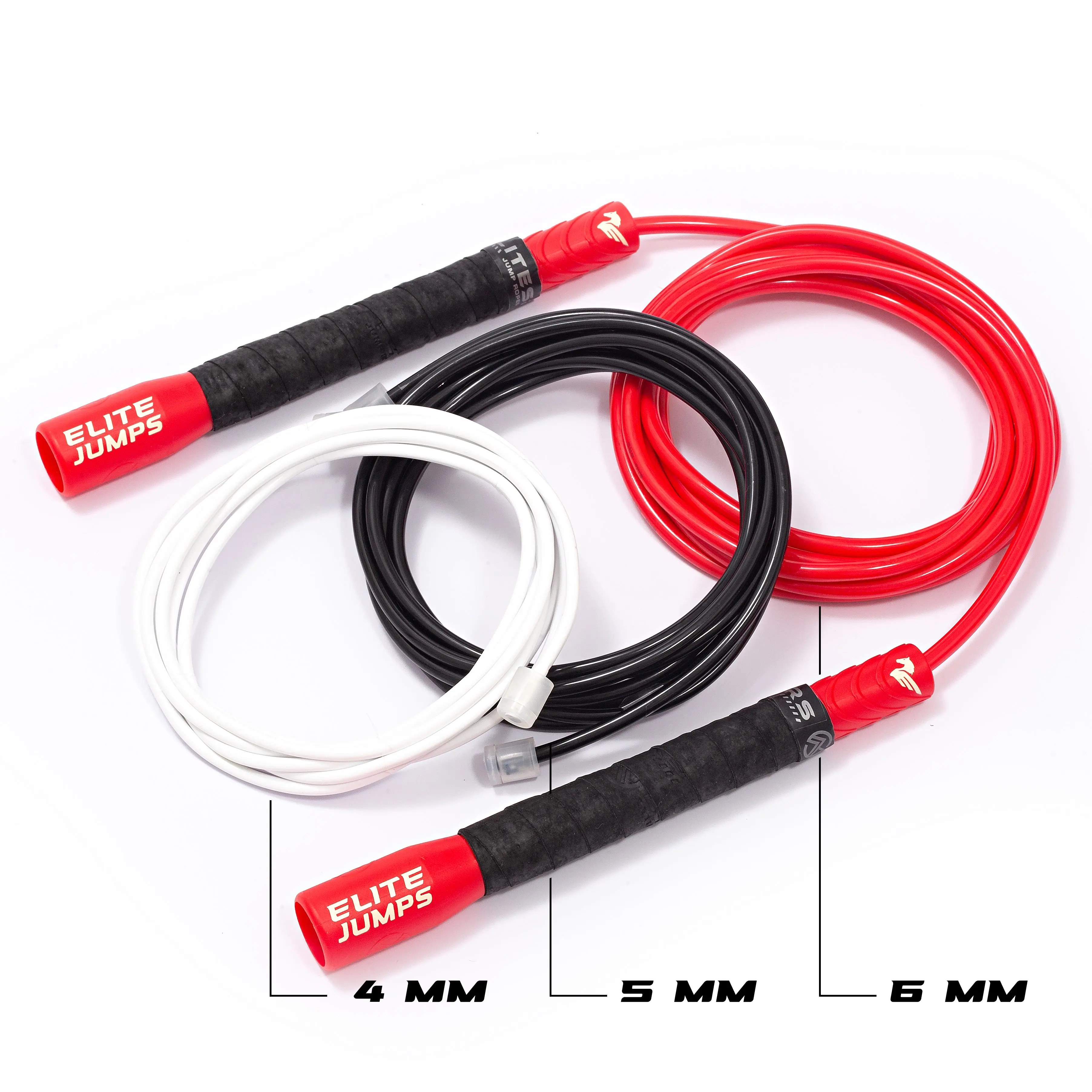 Elite Jumps Freestyle PVC Jump Rope Bundle - Premium Quality Adult Jump Ropes for Fitness - Lightweight Cardio Skipping Jump Rope for Exercise and Training - Unbreakable Grip Tape Handles