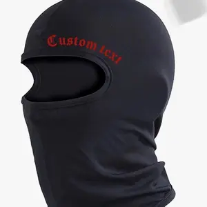 Custom text black ski mask balaclava, one size fits All Cold Weather