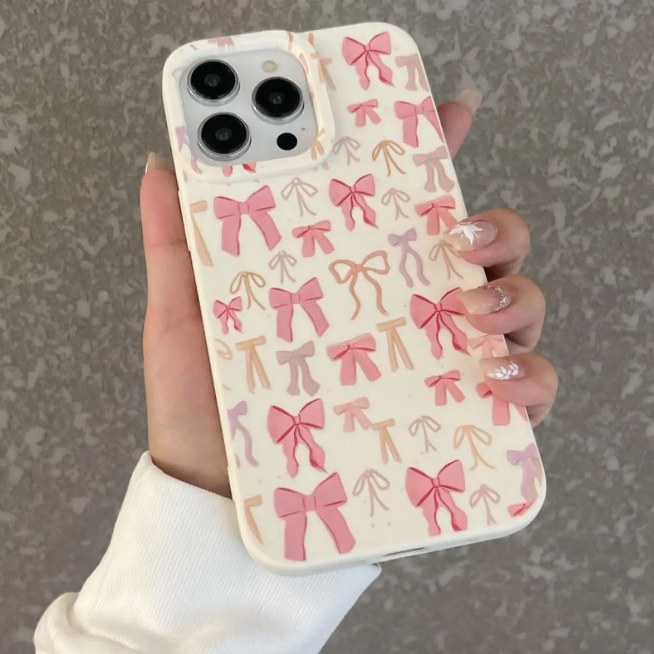 Bow Pattern Phone Case, Cute Phone Case, Decorative Phone Protector Cover, Phone Accessories Compatible with iPhone 11 12 13 14 15 Pro Max
