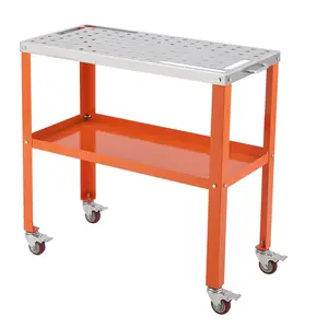 【GARVEE】36"x18" Welding Table, 1200lbs Load Capacity Heavy Duty SteeL Workbench with Wheels, Portable Welding Cart with 4 Tool Slots and Tool Tray for Garage, Shop