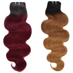1B/27 Ombre Human Hair Bundles 1B/99J 12A Grade Weft Hair Extension Burgundy Bundles 2 Tone glossy hair bundles bundles ponytail weave