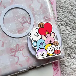 bt21 Cute Kawaii Friends Phone Grip – Cartoon Character Magnetic Phone Holder, Aesthetic Gift For Girls