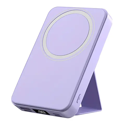 Vaiseke 10000mAh Magnetic Power Bank for iPhone 12–18 Series, Wireless Portable Charger with USB-C Cable, Foldable Stand and LED Display