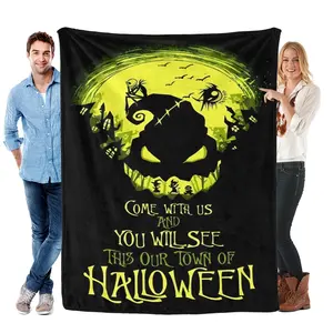 The Nightmare Before Christmas Ultra Soft Throw Blanket 50*40in Jack Skellington Sally Inch Flannel Fleece All Season Light Weight Living Room/Bedroom Warm Blanket Halloween Christmas Thanksgiving Christmas Eve Gifts