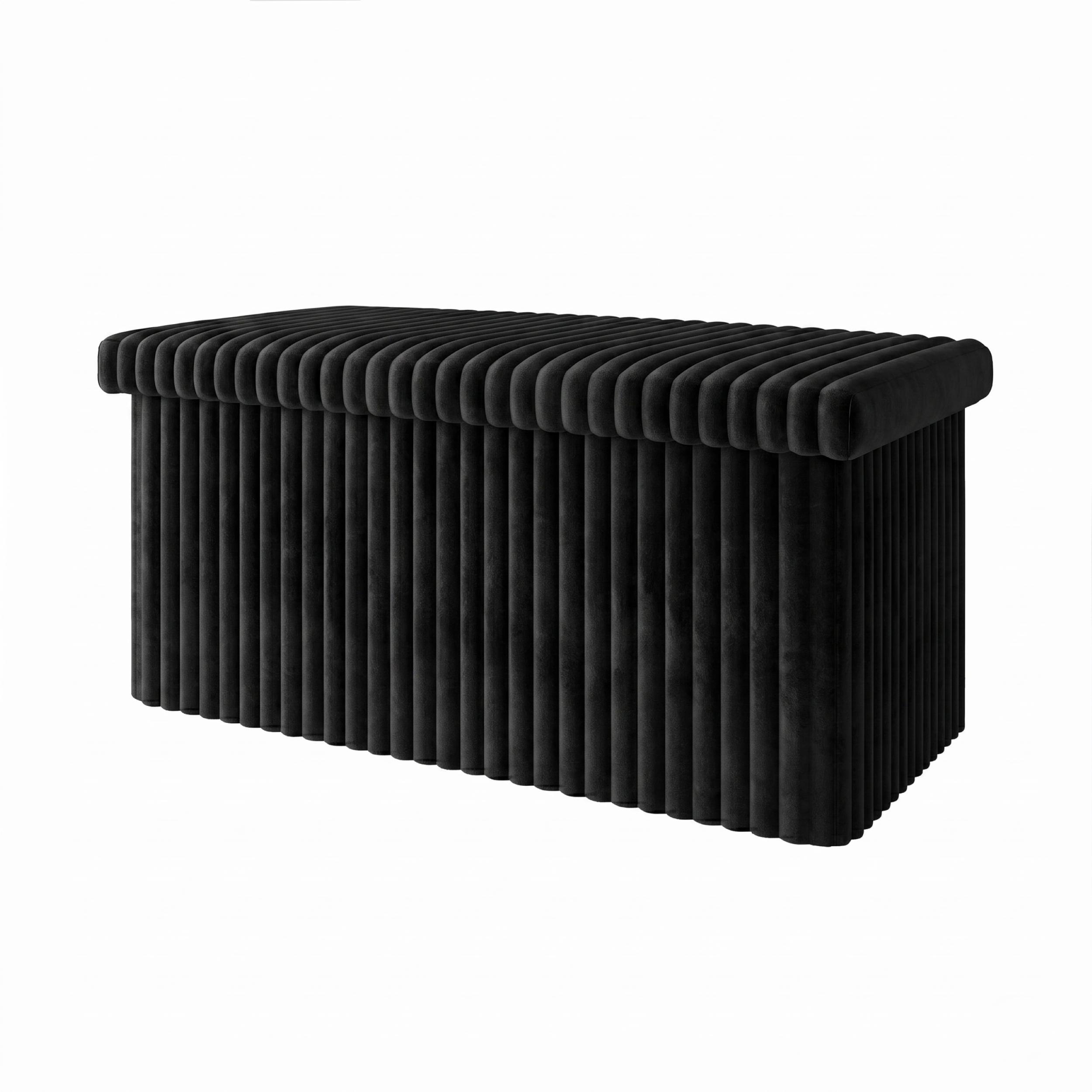 Favorer Florence 30" Tufted Upholstered Folding Storage Ottoman Bench - Indoor Furniture Footstool, Room Decor, Living Room Decor, Household Items, Apartment Stuff, Organizer Storage Solution, House Decor