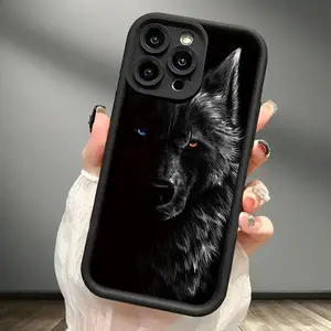Wolf Pattern Phone Case, Full Body Shockproof Phone Protective Cover, Phone Accessories Compatible with iPhone 11 12 13 14 15 16 Pro Max