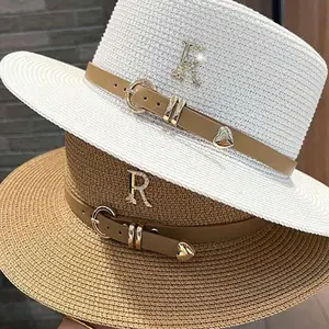 1PC Women's Boho Straw Cowboy Hat with Leather Buckle, Foldable Wide Brim Sun Hat, Lightweight Summer Hat for Beach, Vacation, Outdoor, and Daily Sun Protection