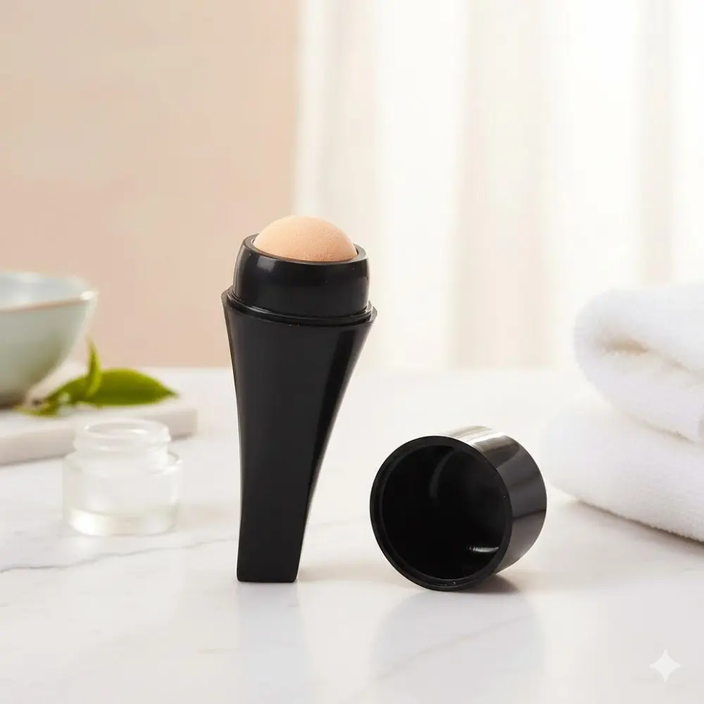 Volcanic Stone Oil Absorbing Roller for T-Zone: Reusable, Washable Face Skincare Tool, Facial Care Tools, Portable Oil Control with Non-Slip Grip, Safe Rounded Edges, Beauty Roller for Oil Removal and Skin Shine Control