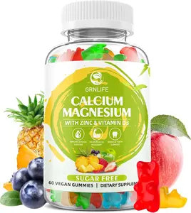 Calcium Magnesium Zinc Gummies with Vitamin D3 – Sugar-Free Bone, Muscle & Immune Support, Mixed Flavors, 60ct