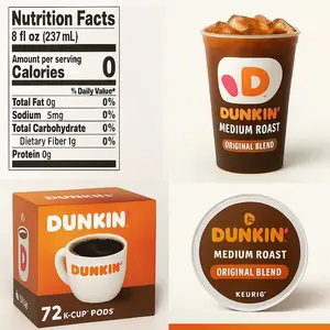 Dunkin' Donuts Medium Roast K-Cup Coffee Pods, Original Blend, 72 ct.