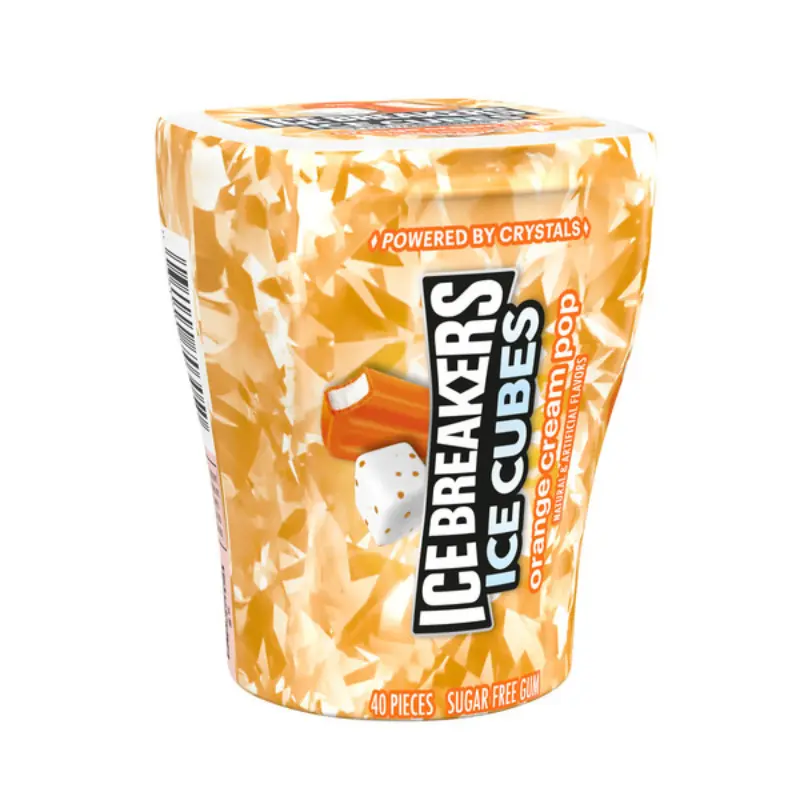 Ice Breakers Cubes Sugar-Free Orange Cream Pop Breath Mints - 2-Pack Pocket Pack, 40 Pieces Sodium-Free Chewing Gum, Anytime Anywhere Food & Snacks Item