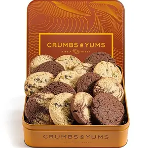 Valentines Cookies Gift Basket – Gourmet Assorted Cookies Tin with Marbel, Chocolate Chip and Brownie Flavors – Assorted Food Gift Box for Christmas, Thanksgiving, Fathers Day, Mothers Day, Family, Sympathy, Men & Women.