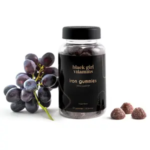 Black Girl Vitamins Iron Gummies - 20mg Iron Supplement for Essential Minerals & Vitamin - Halal Certified Vegan Friendly Dietary Gummies