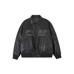 F426 Official Store Winter Couple Punk Racing Logo Bomber Jacket