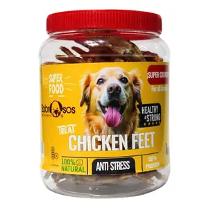 DriedChicken Feet Sabrosos Dog Treats Patitas de Pollo para Perro- 35 Pieces Jar - Natural, High Collagen for Joint Health healthy pet Nutritious