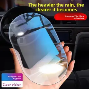 Car Rearview Mirror Rainproof Film Anti-Rain Anti-Fog Reflective Sticker for Clear Vision on Rainy Days Magic Tool Easy Installation