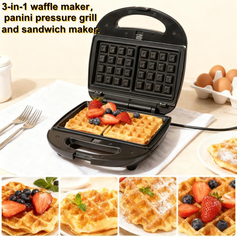 Three-in-One Electric Sandwich Maker Panini Press Waffle Maker with Removable Non-Stick Pan for Easy Cleaning and Storage Ideal for Sandwiches Waffles Burgers Steaks and Snacks Nugget Ice Maker Conversion Kit 2025  latest  portable  jar  vacuum  sealer  k