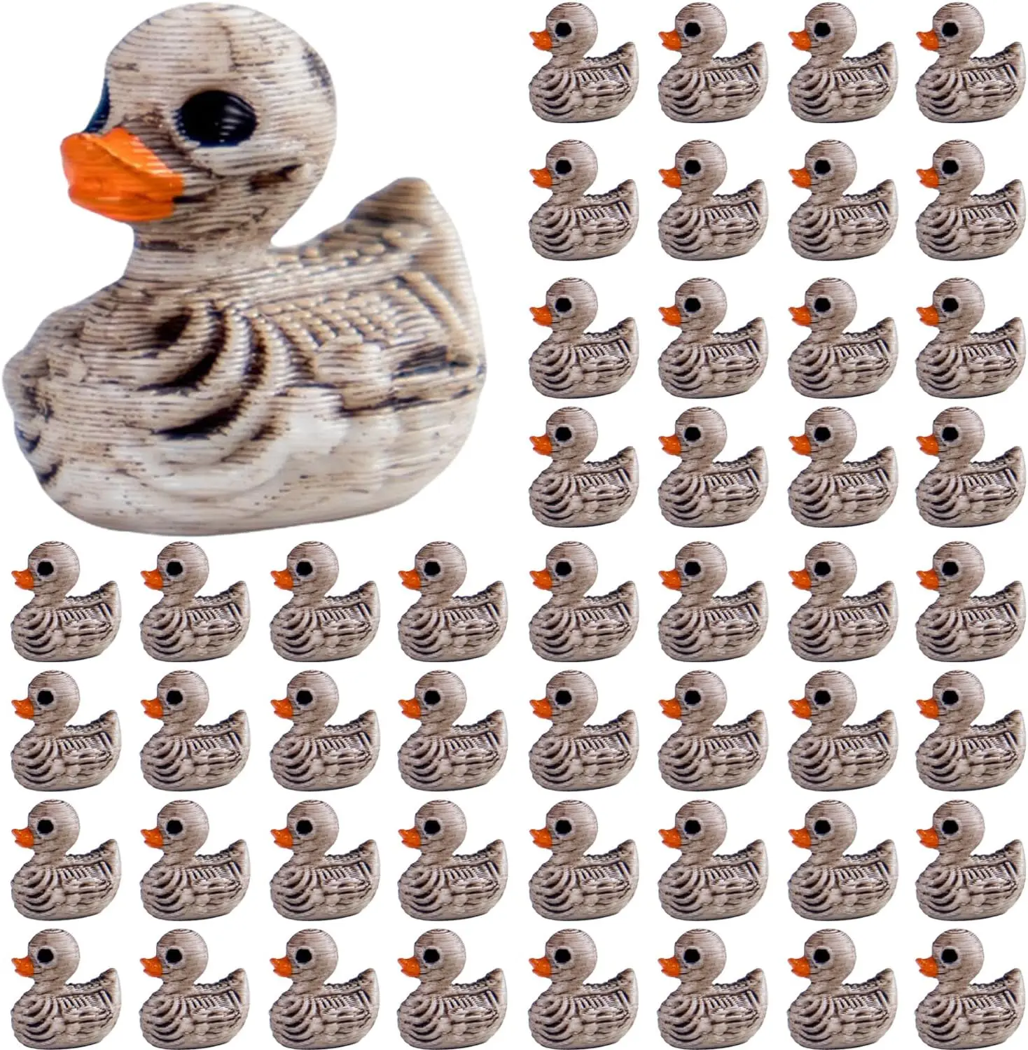 100 Pack Gothic Mini Skull Duck Collectibles - Tiny Resin Oddities Figurines, Spooky Desk Decor & Bag Charm Crafts, Halloween Gifts for Horror Lovers