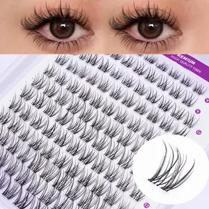 ELAE [120 Pcs Natural Wispy] 8-14mm Daily Wear Lash Clusters D Curl Soft Fluffy Individual Eyelash Extensions