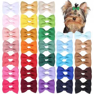 60 count 2Inch Puppy  Bows with Clips,Small Handmade Hair Accessories Bow Pet Puppy for Doggies  Kitten   Accessories (BlueStyle A-60pcs)
