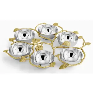 Gold Botanical Seder Plate