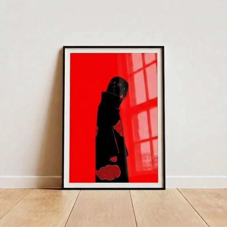 [Sale Up To 50%][No frame, Free Ship] Itachi Akatsuki Silhouette Poster Matte Vertical Poster | Anime Wall Art
