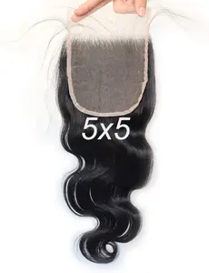Raw Indian Wavy Transparent 5"x5" Closure
