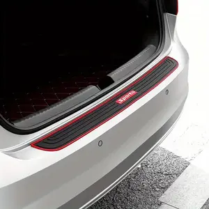 Universal Car Trunk Door Sill Protector, Rubber Strip Sticker Car Decorative Sticker Auto Rear Bumper Guard Scratch Protection Bar Black Styling Car Accessories, 90cm/35.4in