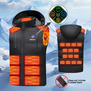 HEYALLY Unisex Heated Vest with 9 Heating Zones USB-Powered, Machine Washable, Lightweight Design (Sizes L to 6XL,Battery Not Included) M01-9