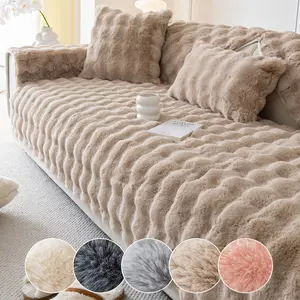 Soft Plush Sofa Cushion Cover, Sofa Couch Covers, Pet-Friendly Winter Protector, Furniture Protection for Living Room Bedroom Office