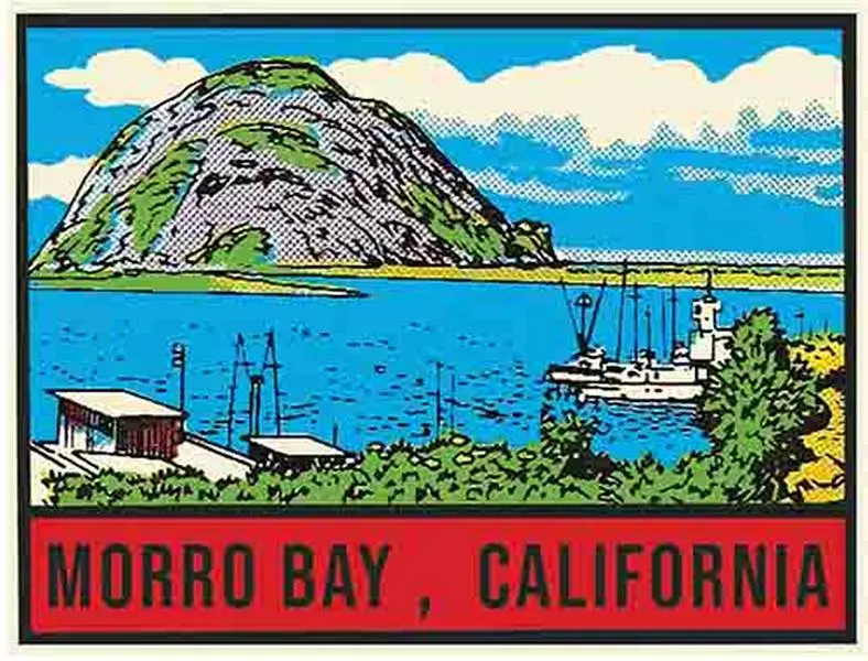 Vintage Morro Bay California bumper sticker travel decal Monterey Peninsula CA