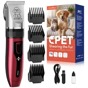 Dog Clippers Cordless Dog Grooming Kit Professional Horse Clippers Detachable Blade with 4 Comb Guides, Low Noise Pet Clippers Rechargeable Pet Grooming Tools for Dogs Cats Pets