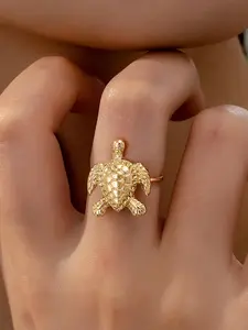 1 Pc Summer Beach Style Cute Sea Turtle Ring For Women