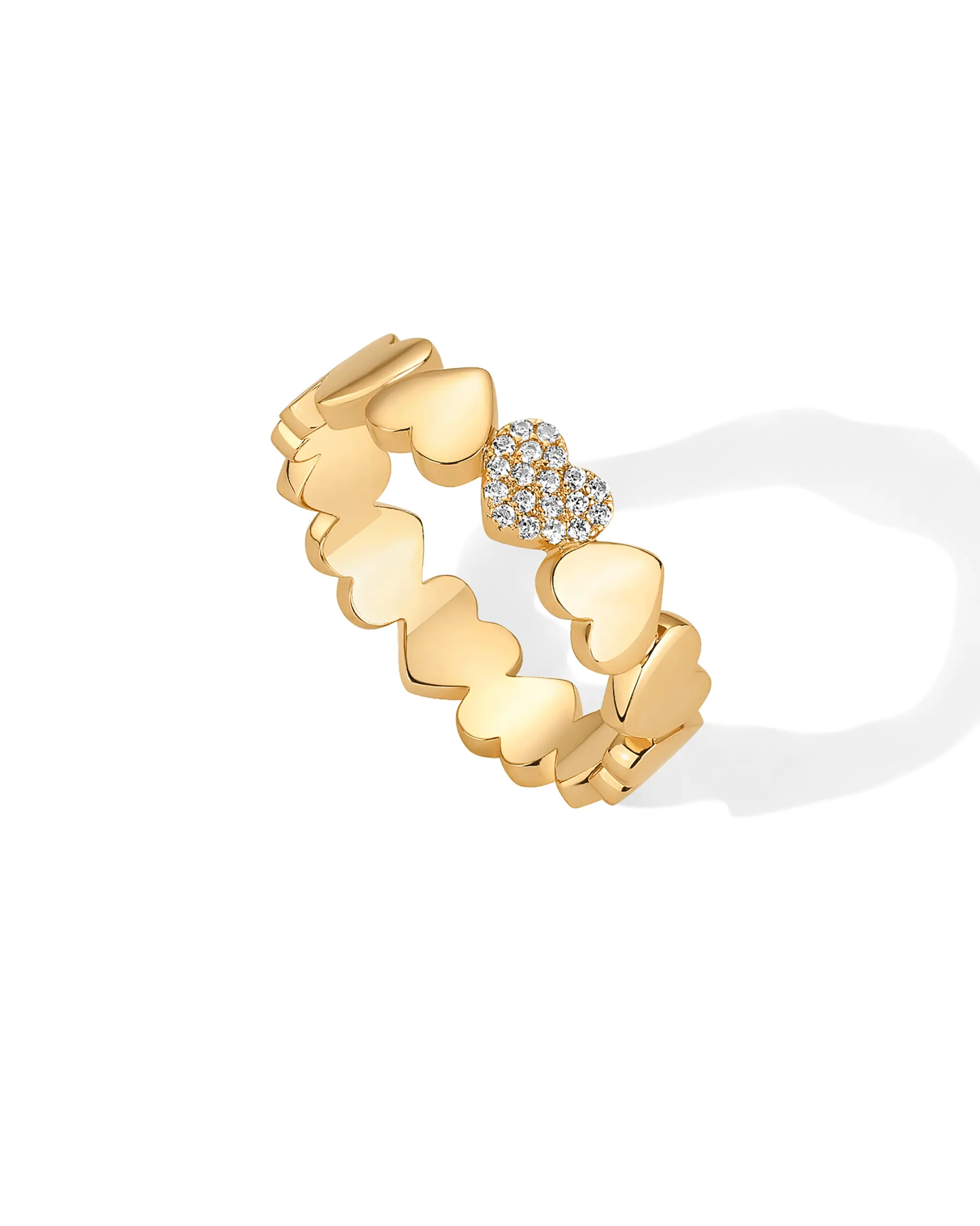 PAVOI 14K Gold Plated Heart Stackable Rings for Women - Love Valentines Statement Chunky Signet Ring Band - Friendship Rings PAVOI 14K Gold Plated Heart Stackable Rings for Women - Love Valentines Statement Chunky Signet Ring Band - Friendship Rings