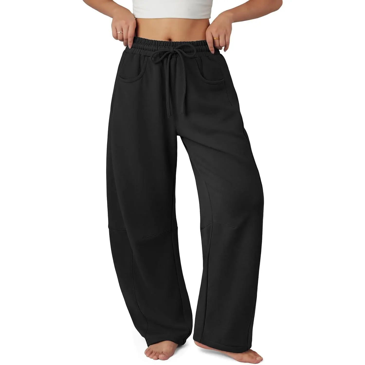 Hochwertige Übergrößen Baumwoll-Fleece Cargo Jogginghosen Sweathosen für Damen W Hochwertige Übergrößen Baumwoll-Fleece Cargo Jogginghosen Sweathosen für Damen W
