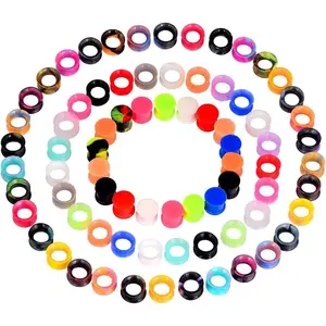 76 Pcs Soft Silicone Ear Tunnels/Plugs Kit Flesh Flexible Earring Gauges Double Flared Earlets Stretchers Expander Piercing Jewelry, 6MM-18MM