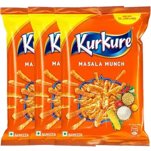 Kurkure Indian Chips 3 Packs - Crispy Snack, Ideal for Gatherings and Sharing