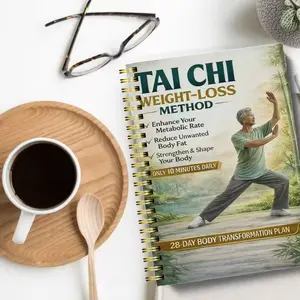 Tai Chi Weight Loss Shaping 28-Day Plan, 10-Minute Daily Home Exercise, Beginner Low Intensity, Knee Support, Improve Posture and Balance
