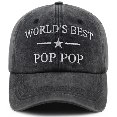 Men's Adjustable Trucker Hat - Premium Cotton Material Embroidered Baseball Cap, Funny World's Best Grandpa Gift for Father's Day, Retirement, Sunbathing, Beach Barbecue, Anniversary