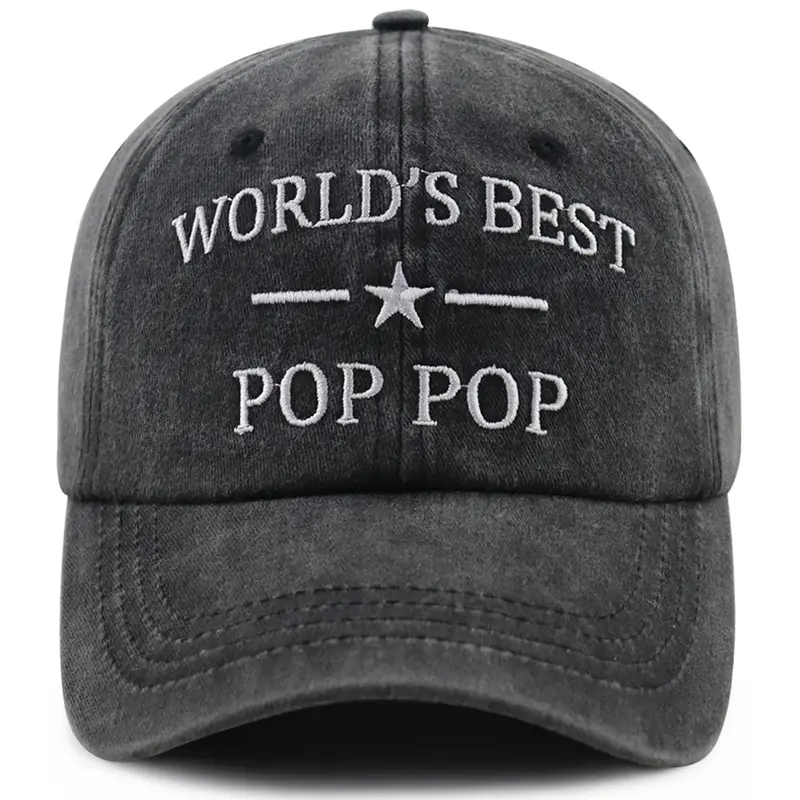 Men's Adjustable Trucker Hat - Premium Cotton Material Embroidered Baseball Cap, Funny World's Best Grandpa Gift for Father's Day, Retirement, Sunbathing, Beach Barbecue, Anniversary