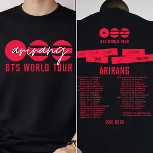 100% Cotton Kpop Boy Band Group World Tour 2026 T-Shirt – Arirang Album K-Pop Fan Merch, Kpop Lover Gift