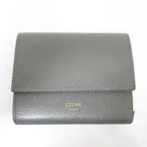 Pre-owned Celine Calfskin Small Leather Goods Small Tri fold Compact Wallet