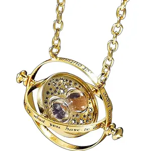Rotating Time Necklace  360 Degree Time Converter Hourglass Metal Necklace