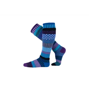 Solmate Socks Raspberry Knee Socks - Mismatched, Recycled Cotton, Made in USA