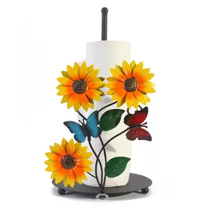 Sunflower Design Bathroom Tissue Holder, 1 Box Metal Tissue Roll Holder, Bathroom Tissue Storage Rack, Home Decor Supplies for Kitchen Bathroom, Organiser, Toilet Paper Holder