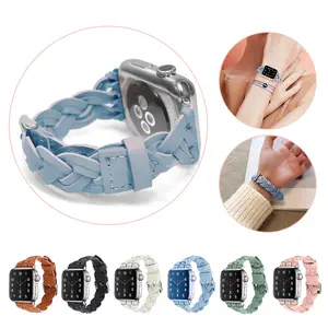 Compatible Apple Watch Band: Stylish Braided Leather Strap (In Stock)