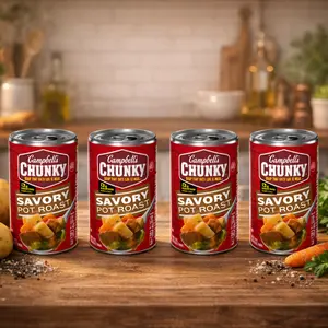 4 Packs Campbell’s Chunky Savory Pot Roast Soup 18.8oz – Hearty Beef & Vegetables, Ready-to-Eat Comfort Meal, High Protein Soup