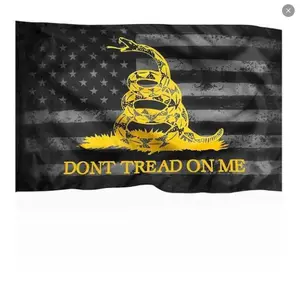 XIFAN Premium "Don't Tread on Me" Gadsden Black American Flag, Durable Polyester Vivid Print Double Stitched, 3x5ft Tea Party Rattlers Indoor Outdoor Banner House Decor