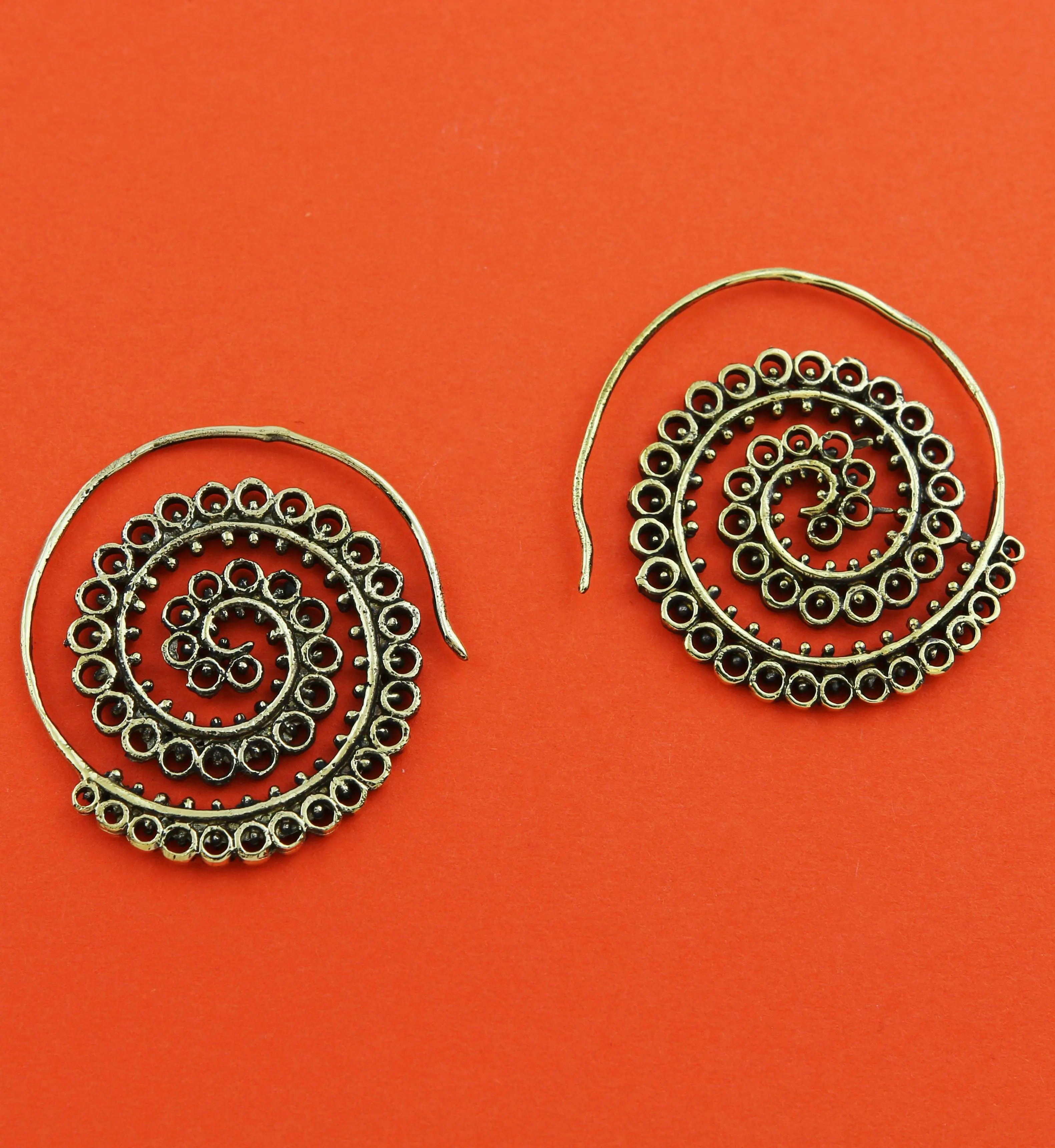 Ammonite Swirl Brass Earrings/Hangers