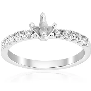 1/4ct Diamond Engagement Ring Setting 14k White Gold Mount